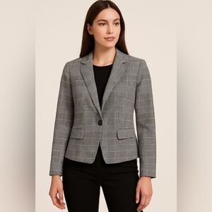 Calvin Klein Glen Plaid Cropped Blazer Size 10